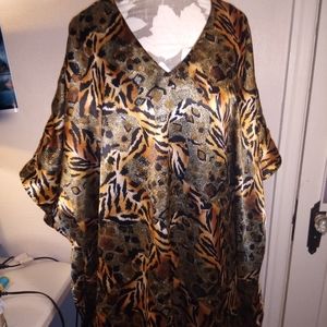 Luxell tiger print lounge wear caftan